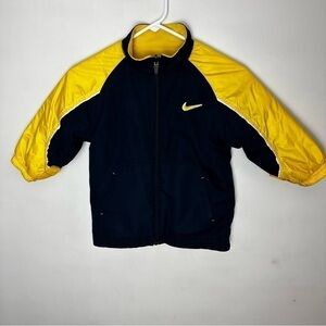 Vintage Nike Coat Winter Jacket kids 4T Reversible yellow navy blue